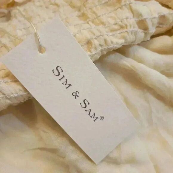 Sim & Sam Women's Ivory & Yellow Polka-dot Sundress NEW - Picture 14 of 14
